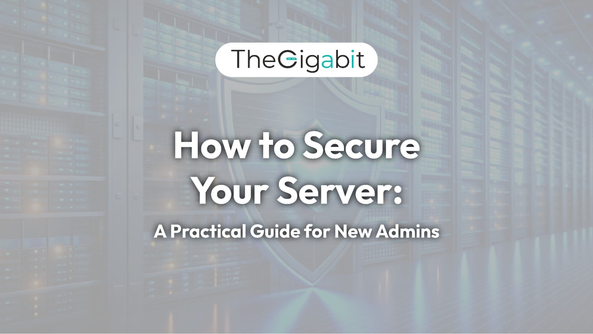 Secure server with digital padlock.