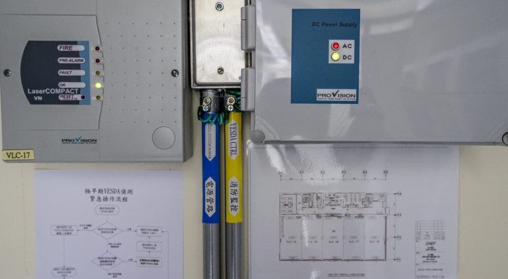 Power supply systems monitoring panels in a server facility
