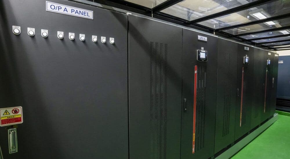Output panel in a data center