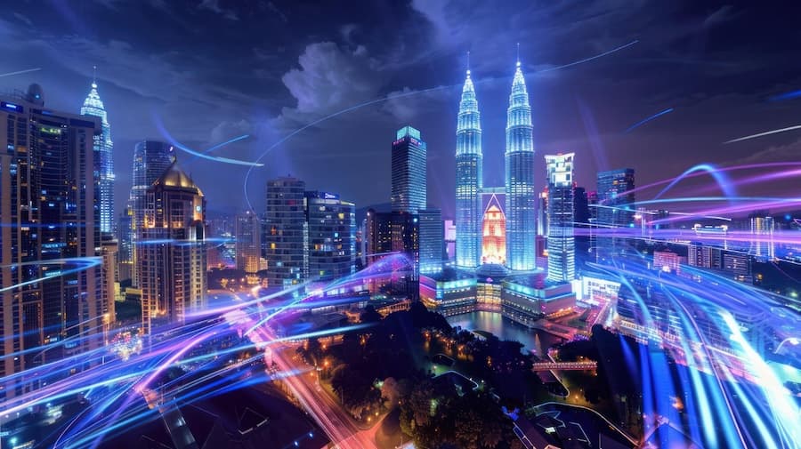 Kuala Lumpur night skyline with Petronas Twin Towers, illustrating our direct connectivity point for Malaysian enterprise clients. Kuala Lumpur night skyline with Petronas Twin Towers, illustrating our direct connectivity point for Malaysian enterprise clients.
