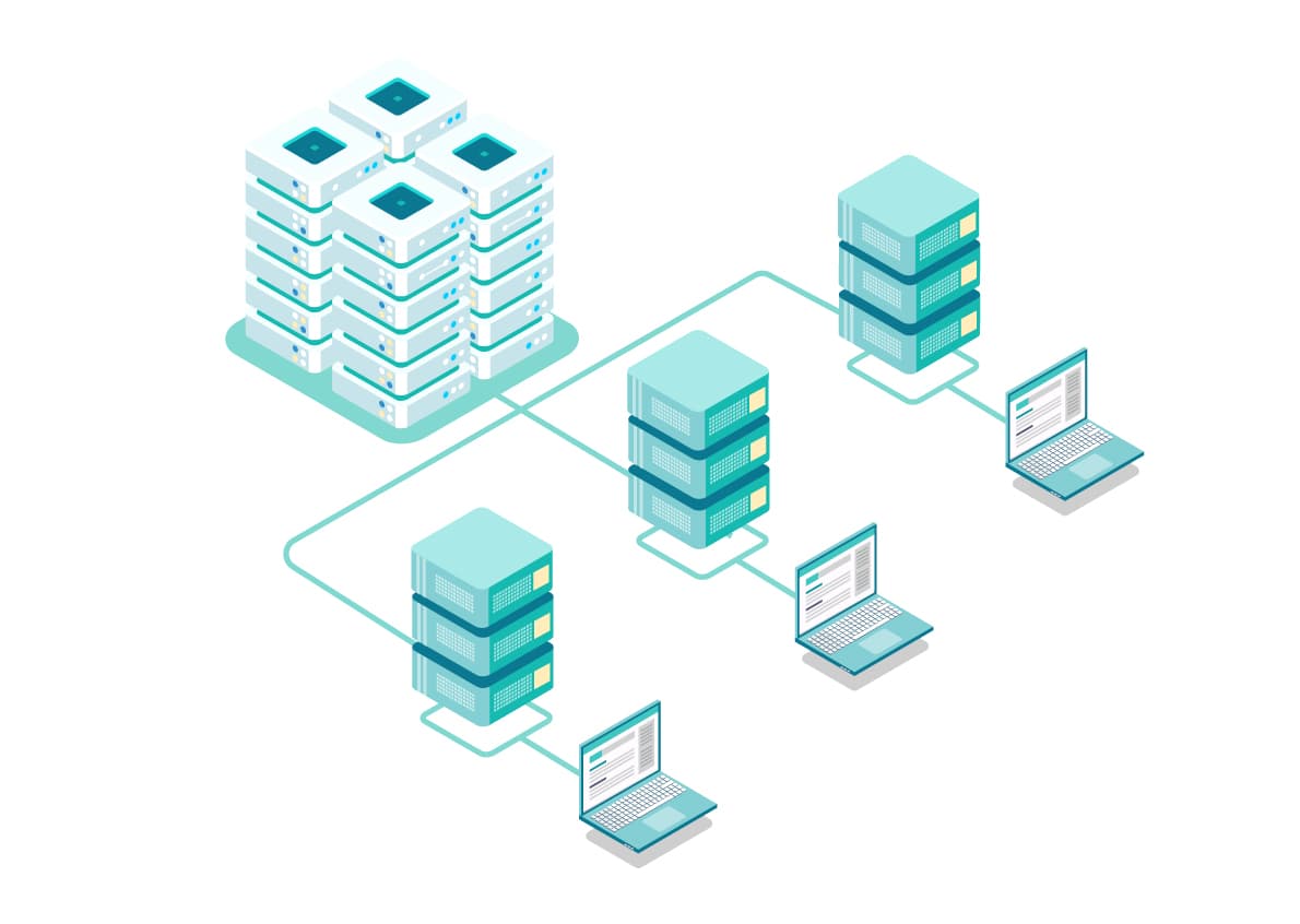 Vector image of Linux virtual private servers. Vector image of Linux virtual private servers.