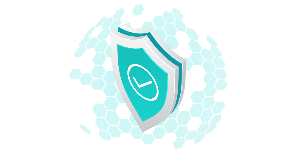 A teal shield with a white clock icon is surrounded by a honeycomb pattern. The image conveys security and protection, with a modern, tech-focused theme. A teal shield with a white clock icon is surrounded by a honeycomb pattern. The image conveys security and protection, with a modern, tech-focused theme.